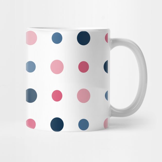 White with pink and blue dots by erichristy